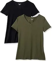 [Amazon Essentials] Women's Classic-Fit Short-Sleeve V-Neck