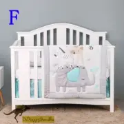 New Baby Boys 3 Pieces Elephant Zebra Nursery Bedding Crib Cot Sets