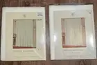 Sultans Linen 2 Panel Fairy Window Sheer Curtains Voile Rod Pocket Solid Bone