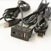 Dash AUX Flush Panel Mount Extension Cable Adapter 2 USB Port For Car Truck SUV (for: Subaru)