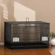 Foldable Chicken Coops, Multifunctional Folding Cage Ventilation, And Breathability Poultry House Indoor Bunny Hutch Encryption Metal Wire Netting For Chick Duckling Rabbit Kitten(Black,60*42*40cm)
