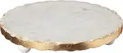 Mud Pie Marble Trivet, 1 1/4" x 8 1/2" Dia, Gold