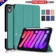 For Apple iPad Mini 7th 6th Gen Stand Folio Smart Case Cover With Pencil Holder