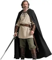 Joukavor Renaissance Hooded Cape Medieval Linen Cloak with Hood for Women Men