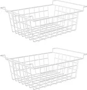 Orgneas 17.5" Chest Freezer Organizer Bins Deep Freezer Basket Storage Rack Bins Metal Wire Baskets Large Size 2Pcs