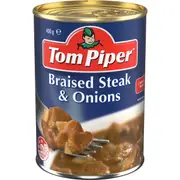 Tom Piper Braised Steak & Onions Canned Meal 400g