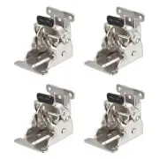Table Leg Folding Brackets, 4pcs Foldable Self Lock Hinges, Silver Tone