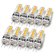 G4 Bi-Pin LED Light Bulbs 3W AC/DC 12-24V, Dimmable for Landscape, Under Cabinet, Chandelier Lighting 10pcs