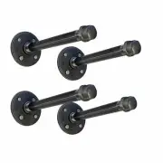 Pipe Shelf Bracket, Industrial Pipe Shelves, 1/2 in. D, Black (4 Pack)