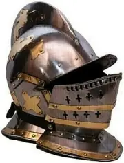 18 Gauge Steel Helmet Medieval Knight LARP Warrior Helmet haforged unique