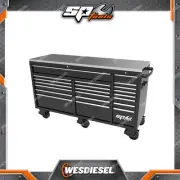 SP Tools 73" USA Sumo Series Wide Roller Cabinet - 21 Drawer - Black / Chrome