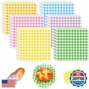 Whaline 240 Sheets Plaids Wax Paper Sheets Spring Easter Sandwich Wrap Paper