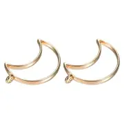 30 Pcs Moon Shape Geometric Hollow Frame Pendants (Gold Tone)
