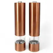 Spice Tree Electric Salt & Pepper Mill Set with Adjustable Grind - Copper Finish