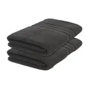 2x Charcoal 135cm x 70cm Cotton Bath Towels Large Soft Luxury Bathroom Sheets