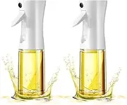Oil Spray Bottle, Proxima Direct 2PCS 200ml Olive Oil Sprayer Mister for Cooking Refillable Food Grade Sprayer Bottles for Air Fryer, Salad, Baking, Grilling, Frying in Kitchen (White)