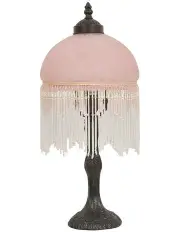 [G&G Bros] Beaded Victorian Table Lamp Pink