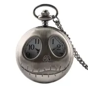 Hollow Display Pocket Watch Quartz Retro Grey Watch Necklace Chain Gift for Kids