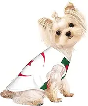 Flag of Algeria print Dog Shirts for Small Dogs Stretchy T-Shirts Lightweight Tank Top Sleeveless Striped Vest