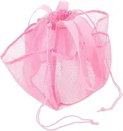 [Ipetboom] Mesh Beach Bag: Travel Makeup Bag with Mesh Pockets & Drawstring - Large Capacity Toiletries Organizer for Beach Swimming & Daily Essentials