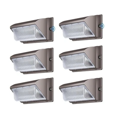6Pcs 120W Led Wall Pack Light Dusk to Dawn Commercial Industrial Outdoor Light