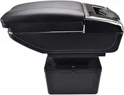 Center Armrest Console Car Arm Rest Rotatable Storage Box, for Nissan, for VW, for Kia, Auto Console Organizer Box(Black Thread)