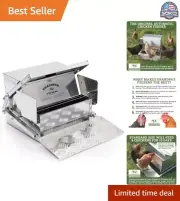 Time-Saving Galvanized Steel Chicken Feeder - Feed on Demand for 6-12 Chickens