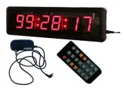 LED Digital Clock 1.8" High Character 12/24-Hour Display Support Countdown/up...