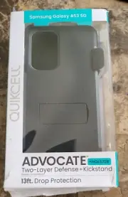Samsung Galaxy A53 5g [quikcell advocate+holster series] Black Kickstand Case