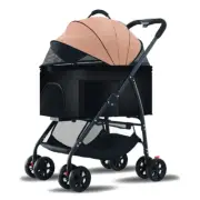 3IN1 4 Wheels Pet Dog Stroller Pram Large Cat Carrier Travel Pushchair Foldable