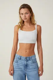 [Cotton On Women] Cotton On Women - Cory Micro Crop Tank - Light grey marle XS LIGHT GREY MARLE