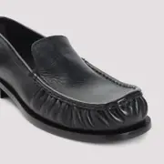 [Dries Van Noten] Dries Van Noten-Black Leather Loafers-Uomo 45 IT