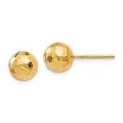 14K Yellow Gold Polished Faceted Post Earrings