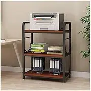 Printer Shelf 3 Tier Wood Printer Stand Steel Frame Desk Printer Storage Shelf, Desk Side Printer Shelf Organizers for Home Office Desktop Organizer Printer Files (Color : C, Size : 60 * 40 * 91cm)