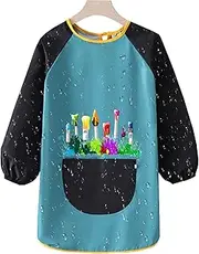 Art Apron Kids - Kids Aprons For Painting | Waterproof Kids Painting Apron | Long Sleeve Children Painting Apron | Kids Smocks with Big Pocket Adjustable for School, Painting, Cooking, Writing