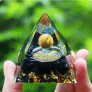 Crystals Stone Orgone Pyramid Energy Generator Natural Amethyst Peridot P