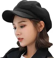 [HinyBoeh] Women's Newsboy Cap Wool Felt Visor Beret Hat Cabbie or Painter Outdoor Hat for Fall Winter Warm Cap