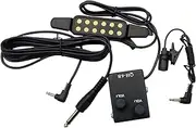 Labymos QH-6B 12-Hole Sound Hole Guitar Pickup Transducer Kit with Controller Lapel Tie Clip Microphone o Cable for 38"/39"/40"/41" Acoustic Guitar