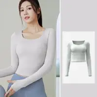 在飛比找momo購物網優惠-【米蘭精品】瑜珈服運動上衣(高彈顯瘦裸感親膚素色女運動服4色