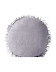 [Aura Home] Vintage Linen Fringe Cushion in Lavender