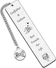 HULALA Godfather Bookmark Godfather Gifts from Godson for Fathers Day Birthday Christmas Valentines Godfather & Godson Best Friends for Life Christening Gift