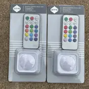 Remote-controlled Color Changing LED Puck Light X2