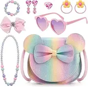 [LJCTULY] Little Girls Purse Mini Mouse Ear Bow Toddler Crossbody Purse for Girls Birthday Gifts Toys Kids Purse for Girls
