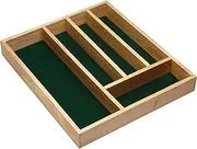 Kitchen Craft Traditional Wooden Cutlery Tray with Five Lined Sections - Neatly Organise Cutlery & Utensils - 36x31x5cm