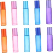 Baluue 10ml Shatterproof Roller Bottles Essential Oil Storage Refillable Perfume Bottles for Travel Home