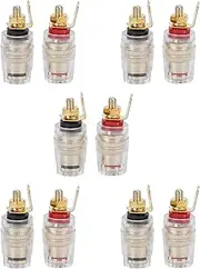 Speaker Amplifier Terminal Binding Post, Gold Plated Banana Jack Connector Socket, Professional with External Insulation, for Power Amplifiers, Speakers, Musical Instruments
