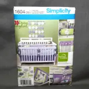 Simplicity Pattern 1604 Nursery Accessories Quilt Sheet Ruffle Bumpers Uncut