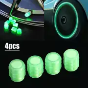 4x Green Luminous Tire Valve Caps Car Vehicle Wheel Dust Cover Glow In The Dark (for: Mitsubishi)