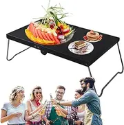 Sand Foldable Beach Tables - Lightweight Folding Camp Table | Stainless Steel Stand Fold-Up Table with Carry Bag Compact Collapsibles Table for Camping, Outdoor Activities, and Small Spaces