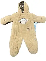 WIPPETTE Size 3/6 Months Monkey One Piece Snowsuit Zippered